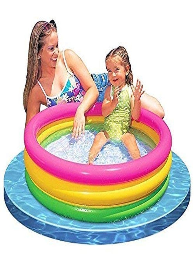 DAZVI Swimming Pool for Kids Bathtub 0 to 5 Years Inflatable Soft Baby Water Bath Tub 2 Ft Kid Round Swim Tubs Outdoor & Indoor Bathing Kid's Fun Activities for Babies Multicolor - Image 3