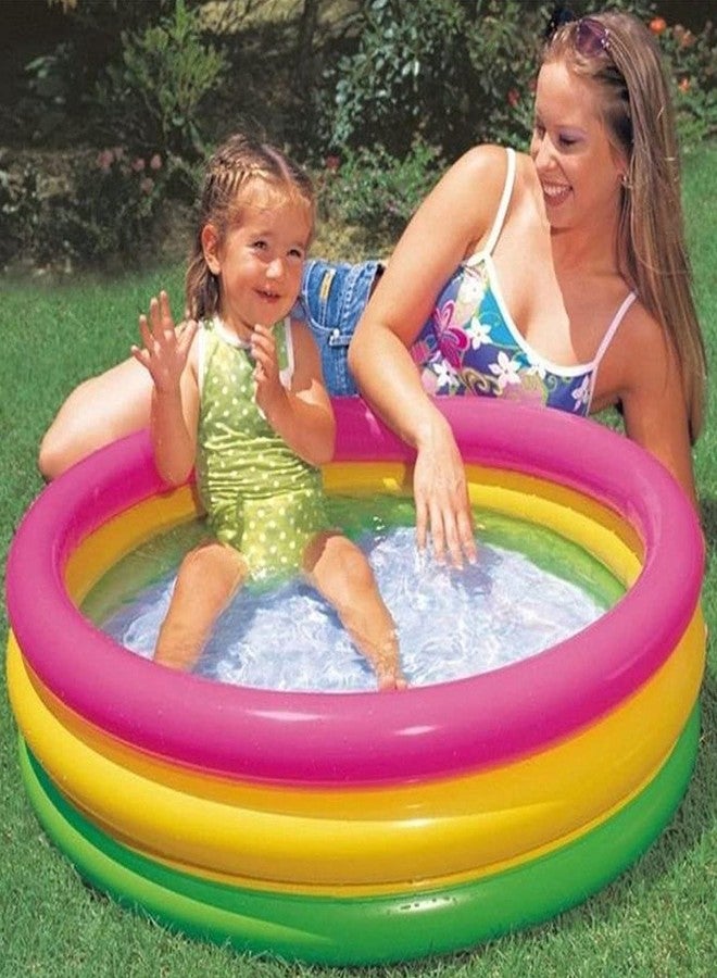 DAZVI Swimming Pool for Kids Bathtub 0 to 5 Years Inflatable Soft Baby Water Bath Tub 2 Ft Kid Round Swim Tubs Outdoor & Indoor Bathing Kid's Fun Activities for Babies Multicolor - Image 4