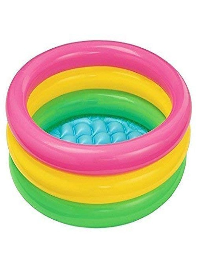 DAZVI Swimming Pool for Kids Bathtub 0 to 5 Years Inflatable Soft Baby Water Bath Tub 2 Ft Kid Round Swim Tubs Outdoor & Indoor Bathing Kid's Fun Activities for Babies Multicolor - Image 1