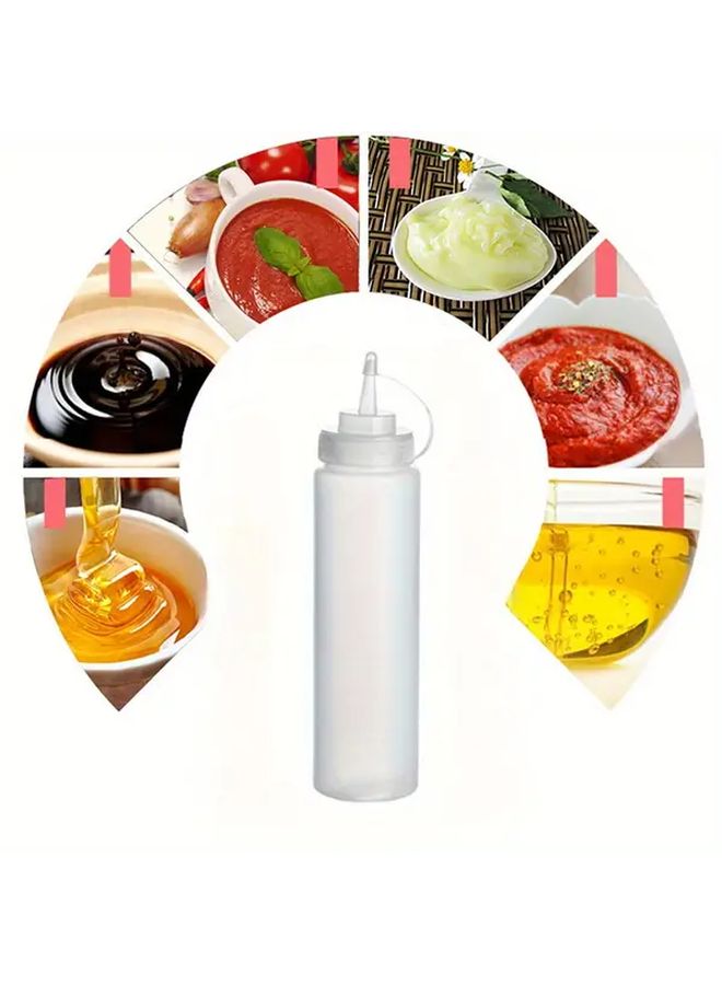 6 زجاجات ضغط بلاستيكية 240 مل، خالية من مادة BPA، لتوزيع دقيق للكاتشب والخردل والعسل، مناسبة للمنزل والمطبخ والمطاعم - Image 3