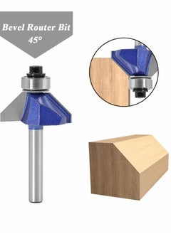 Y&D 45 Degree Chamfer Router Bit Set, 1/4 Inch Shank Industrial Grade Top End Bearing Bevel Edge, Ideal for Angled Edges  - Image 5