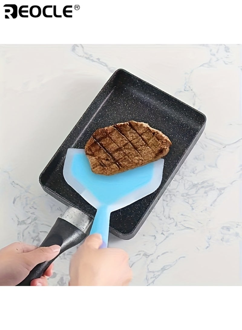 ريوكل قطعتان من ملعقة السيليكون المقاومة للحرارة، أداة متينة للطهي في المطبخ أو الهواء الطلق، لا تحتاج إلى بطاريات، تصميم واسع مثالي لتقليب وتقديم شرائح اللحم، البيتزا، الشواء، أو البان كيك - Image 4