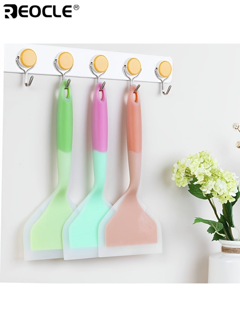 ريوكل قطعتان من ملعقة السيليكون المقاومة للحرارة، أداة متينة للطهي في المطبخ أو الهواء الطلق، لا تحتاج إلى بطاريات، تصميم واسع مثالي لتقليب وتقديم شرائح اللحم، البيتزا، الشواء، أو البان كيك - Image 5