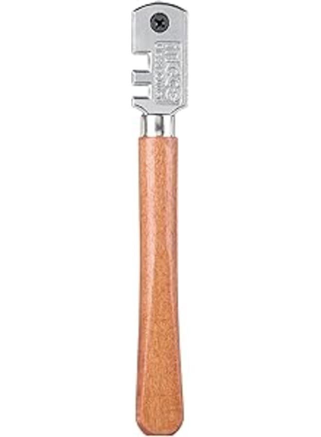 INGCO Ingco Glass Cutter, Wooden Handle Glass Cutter with 6pcs Wheels Blade, Professional Cutter - Pencil Shape & Design