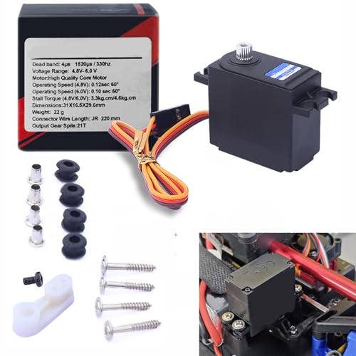 fyfracing Upgrade Metal Servo for Hyper Go 1/14 H14bm RC Car，Upgrade Digital Metal Servo Spare Parts for Jetwood DEERC 1:14 MJX 14209 14210,Not Suitable for 14301/14302 - Image 1
