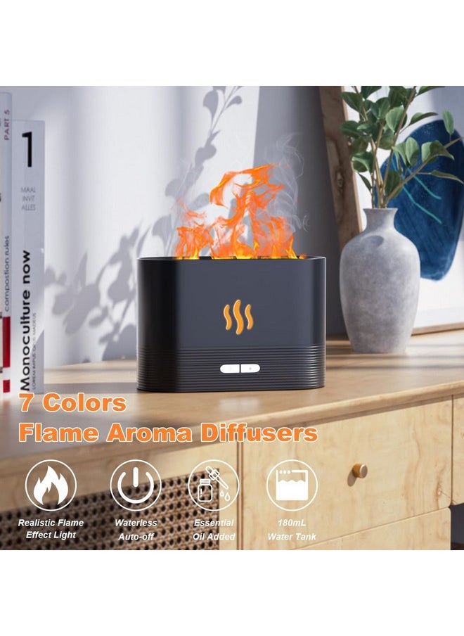 SVECKE Colorful Flame Aroma Diffuser Flame Diffuser Humidifier With 7 Changing Colors 180Ml Aromatherapy Diffuser With Waterless Autooff Protection For Spa Home Yoga Office Bedroom  - Image 3