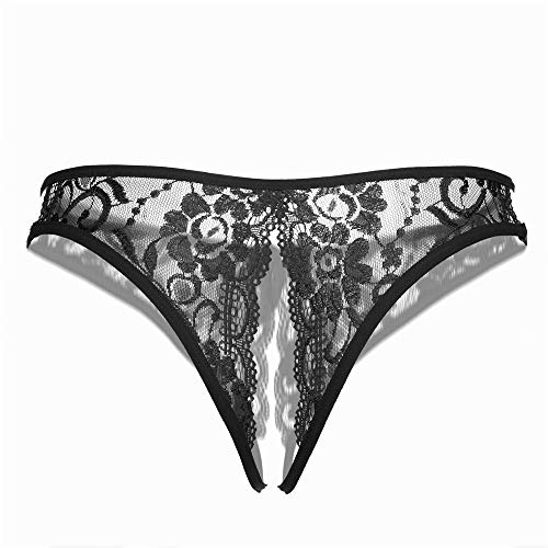SLITHICE Women Sexy Floral Lace Briefs with Cute Bow Center (US, Alpha, X-Large, Regular, Regular, Black) - Image 3