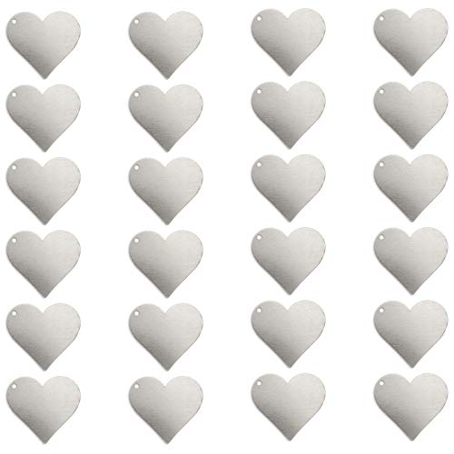 ImpressArt - Premium Metal Stamping Blanks for Metal Stamping and Jewelry Making (24 Pack) (3/4" Heart w/Hole, Aluminum) - Image 1
