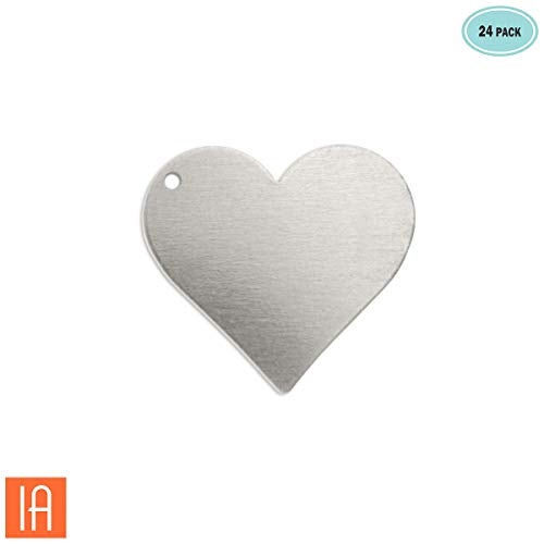 ImpressArt - Premium Metal Stamping Blanks for Metal Stamping and Jewelry Making (24 Pack) (3/4" Heart w/Hole, Aluminum) - Image 2