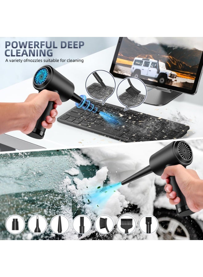ZARICS Compressed Air Duster – Electric Reusable Air Blower for Keyboard, Office, Electronics & PC Cleaning | High-Power 91,000 RPM Cordless Air Duster with 7600 mAh Battery – No More Canned Air - Image 3