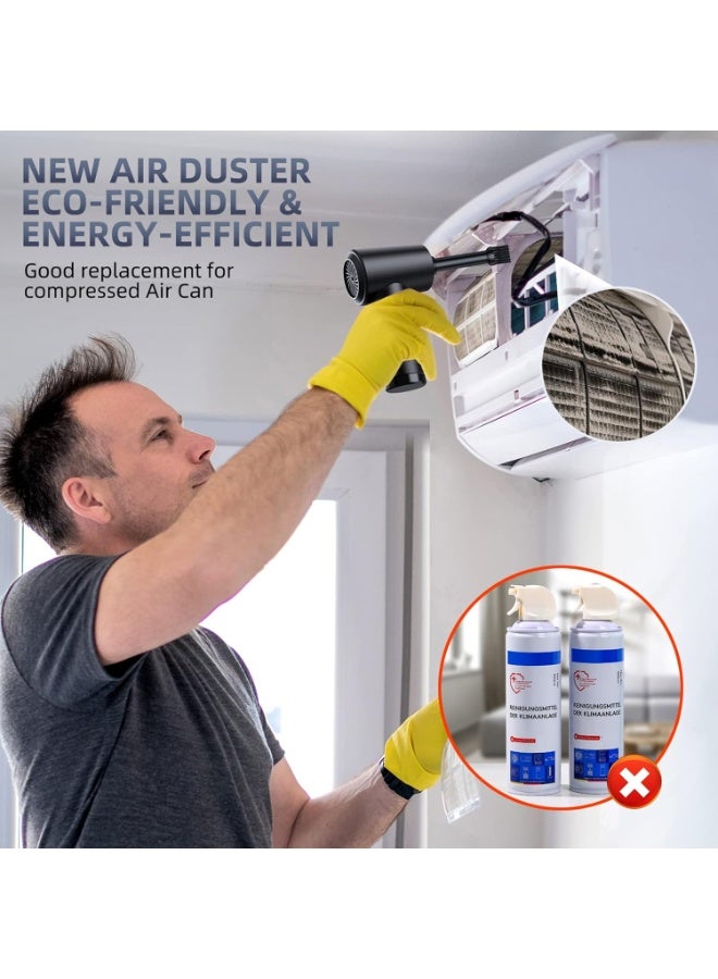 ZARICS Compressed Air Duster – Electric Reusable Air Blower for Keyboard, Office, Electronics & PC Cleaning | High-Power 91,000 RPM Cordless Air Duster with 7600 mAh Battery – No More Canned Air - Image 2