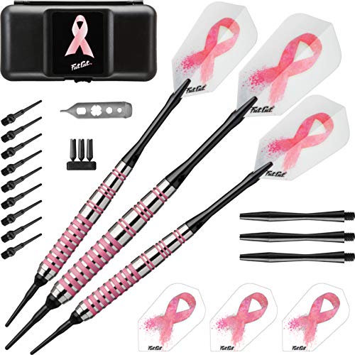 Fat Cat Pink Lady Soft Tip Darts with Storage/Travel Case, 16 Grams - Image 1