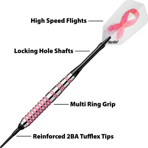 Fat Cat Pink Lady Soft Tip Darts with Storage/Travel Case, 16 Grams - Image 3