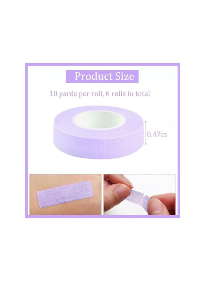 PROMASS promass 6 Rolls Lash Extension Under Eye Tape, Breathable Fabric Eyelash Tape Micropore Adhesive Tape, for Eyelashes Extension Supply Individual Eye Lashes Tools, Purple  - Image 3