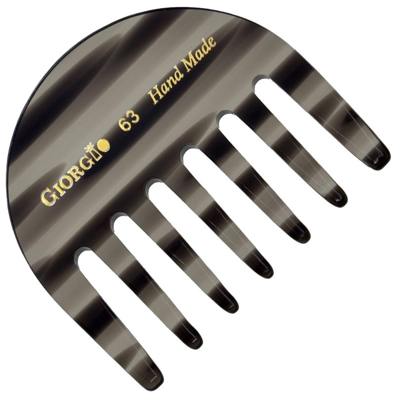 Giorgio G63 Graphite Detangling Comb for Women Wide Tooth Pocket and Travel Size for Thick Hair Wet or Dry Everyday hair care Handmade SawCut and Polished Wide Tooth comb for women