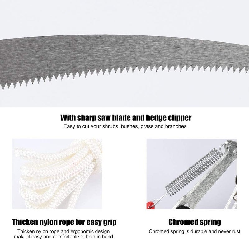كلاراكو منشار تقليم الأشجار الطويل، مقص تقليم حاد للحديقة بعجلتين، مقص تقليم الأشجار، أداة تشذيب، أداة قطف فاكهة طويلة المدى - Image 2