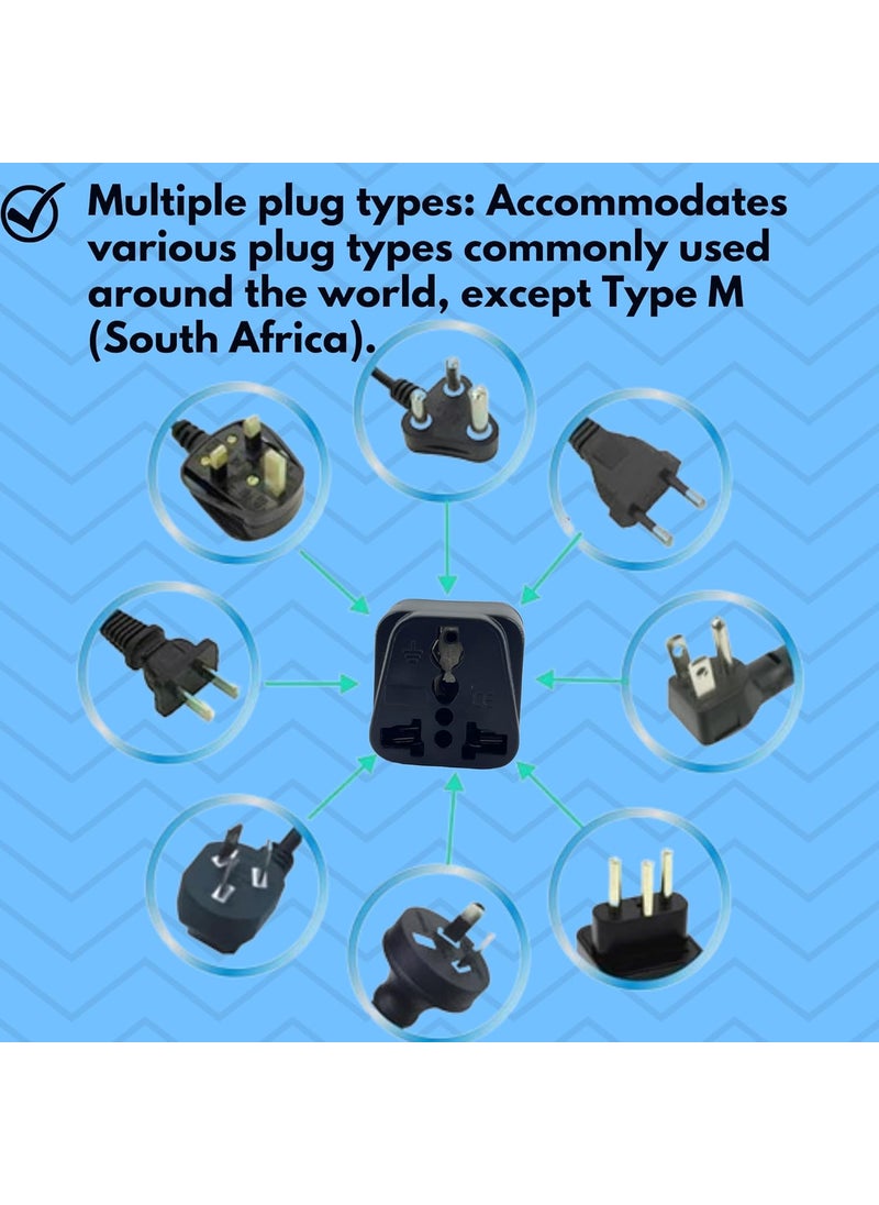 Vadda Bai Vadda Bai Universal Plug Converter Travel Adapter for India to USA Japan Canada Philippines Mexico Brazil Cuba Thailand Power Socket Pack of 2 Black  - Image 5