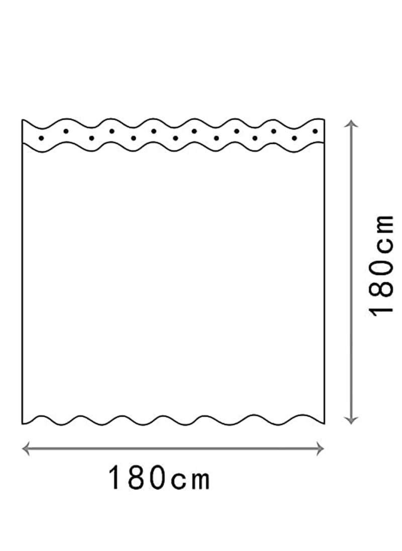 Arabest - Shower Curtain Mildew-Resistant Anti-Bacterial 3D Digital Printing Pattern Waterproof Heavy Weighted Hem Leaf Pattern( 180*180cm, with 12 Hooks) - Image 1