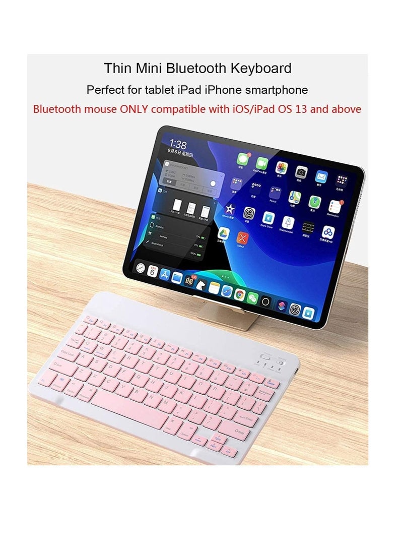 GENNEXT Ultra-Slim Bluetooth Keyboard and Mouse Combo Rechargeable Portable Wireless Keyboard Mouse Set for Apple iPad iPhone iOS 13 and Above Samsung Tablet Phone Smartphone Android Windows - Image 2