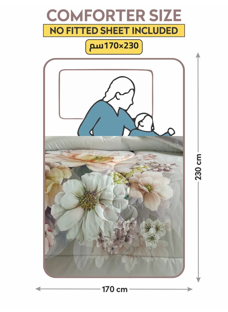 دوناتيلا طقم مفرش سرير 2 قطعة مقاس مفرد ونص يناسب سرير 120×200 , تصميم مشجر انيق , مايكروفايبر فائق النعومة , يناسب جميع الفصول