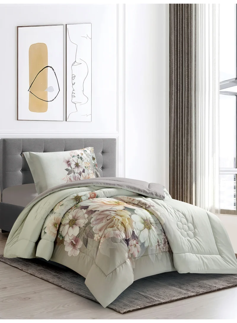 دوناتيلا طقم مفرش سرير 2 قطعة مقاس مفرد ونص يناسب سرير 120×200 , تصميم مشجر انيق , مايكروفايبر فائق النعومة , يناسب جميع الفصول