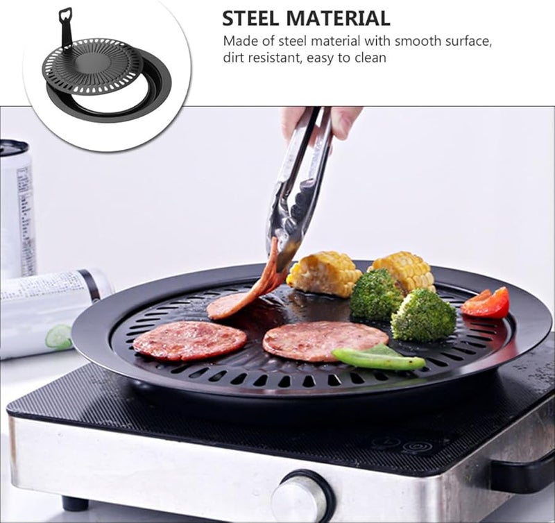 مقلاة شواء كورية غير لاصقة 28 سم بسطح محفز يسخن بالتساوي، خفيفة الوزن وقابلة للغسل في غسالة الصحون. - Image 4
