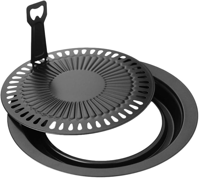 مقلاة شواء كورية غير لاصقة 28 سم بسطح محفز يسخن بالتساوي، خفيفة الوزن وقابلة للغسل في غسالة الصحون. - Image 2