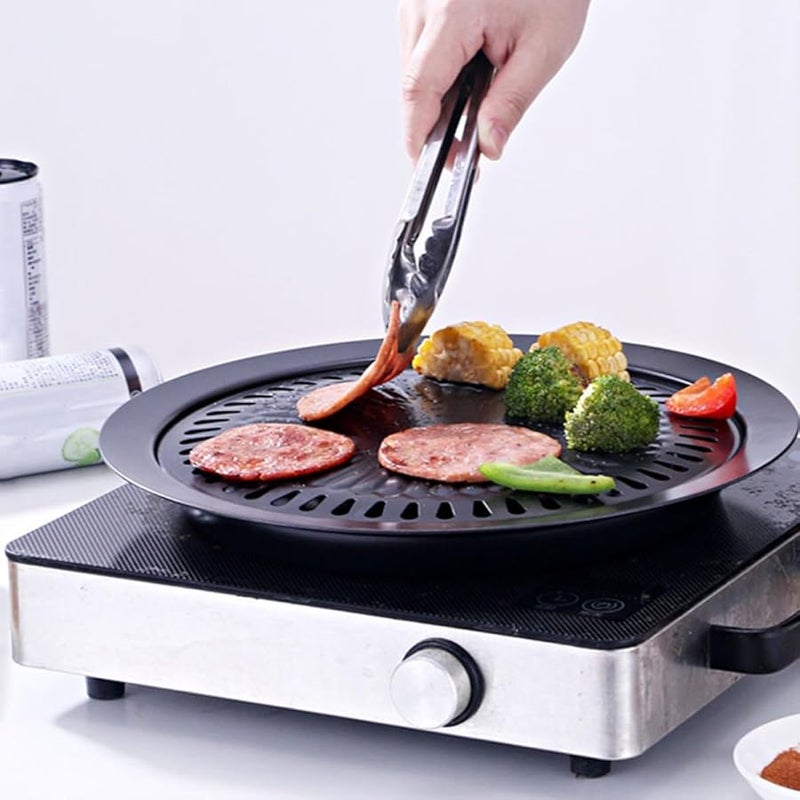 مقلاة شواء كورية غير لاصقة 28 سم بسطح محفز يسخن بالتساوي، خفيفة الوزن وقابلة للغسل في غسالة الصحون. - Image 5