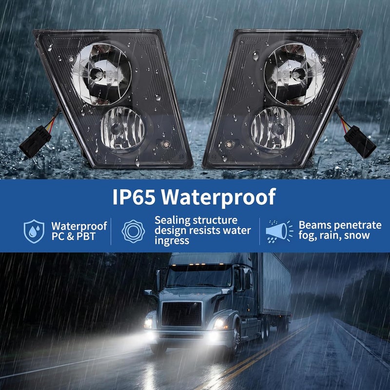 High Soar Fog Lights for Volvo VNL VN (2004-2015) - Waterproof Assembly with Bulbs - Image 4