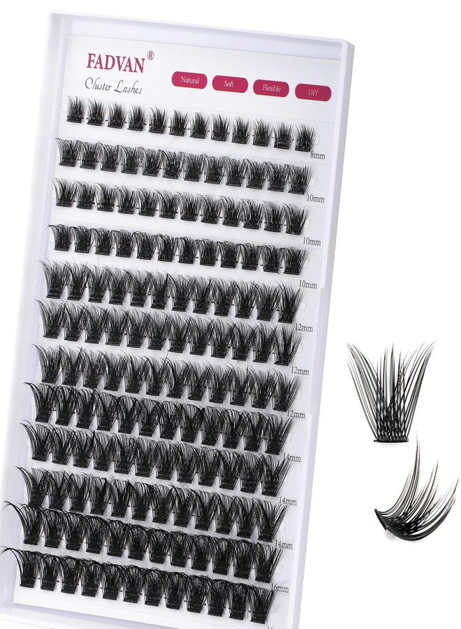 FADVAN DIY Lash Clusters Extensions 144 Clusters - D Curl 0.07mm, 8-16mm Mixed Lengths - Natural Look, Thin Band for Comfort - F31-0.07D - Image 1