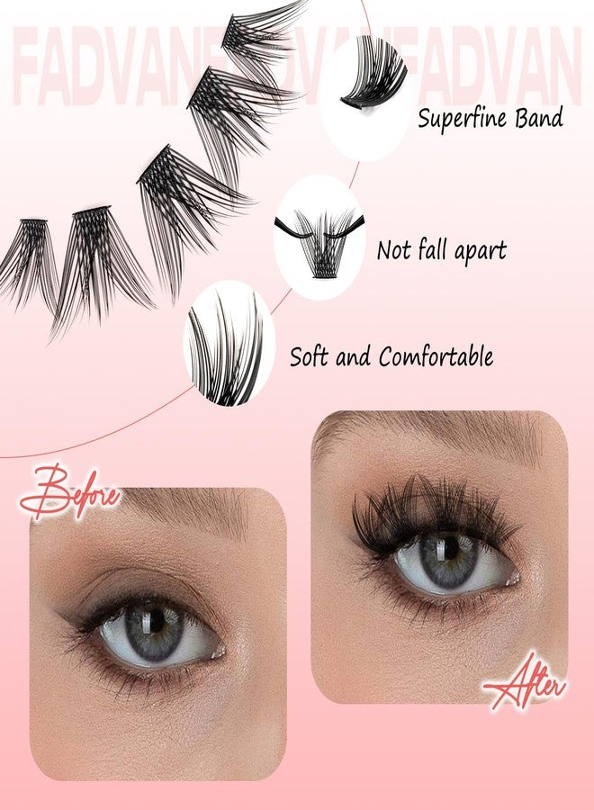 FADVAN DIY Lash Clusters Extensions 144 Clusters - D Curl 0.07mm, 8-16mm Mixed Lengths - Natural Look, Thin Band for Comfort - F31-0.07D - Image 3
