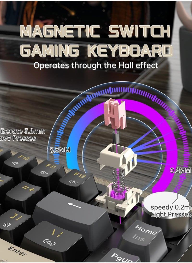 Attack Shark K85 Rapid Trigger 75% Wired Mechanical Gaming Keyboard Gasket with Hot Swapped Adjustable Actuation Magnetic Switch Programmable Knob TKL RGB Backlit PBT Keycaps for Win Mac Gamer  - Image 3