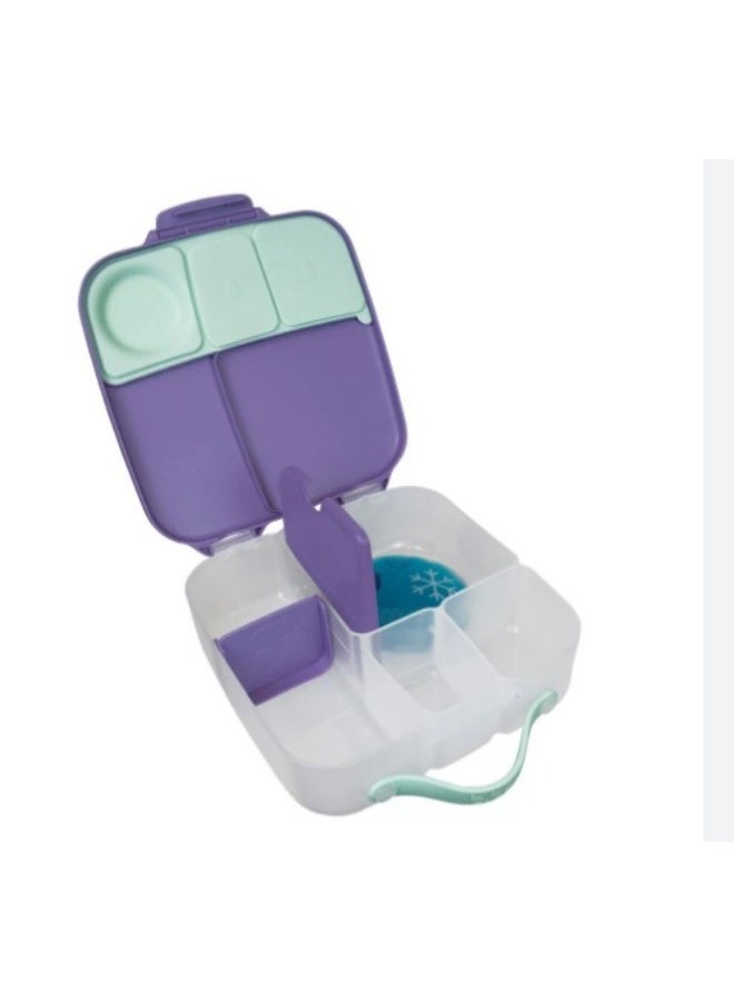 b.box Lunch Box – Bento-Style Kids Lunchbox with Ice Pack, Leak-Resistant Compartments, Easy-Lock Lid, BPA-Free – Passion Splash (Purple/Green) - Image 5