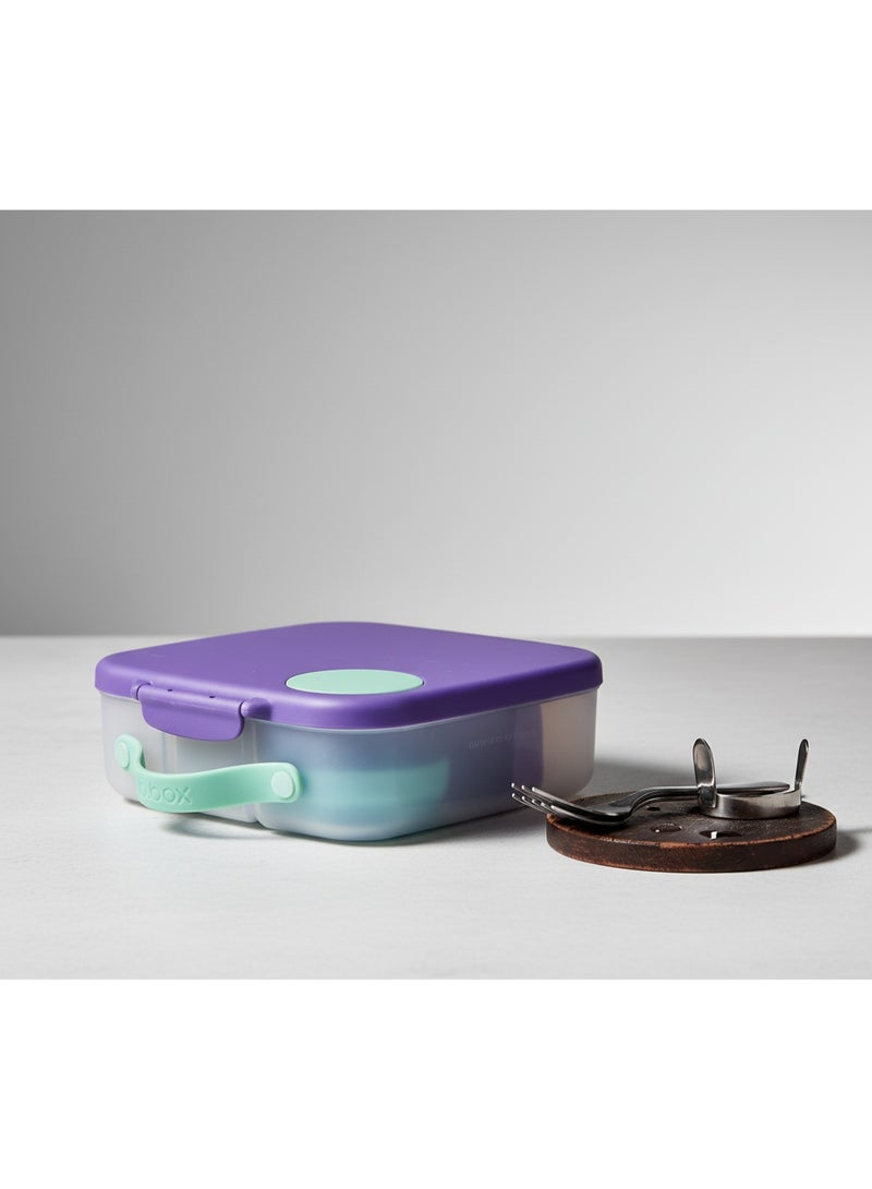 b.box Lunch Box – Bento-Style Kids Lunchbox with Ice Pack, Leak-Resistant Compartments, Easy-Lock Lid, BPA-Free – Passion Splash (Purple/Green) - Image 2