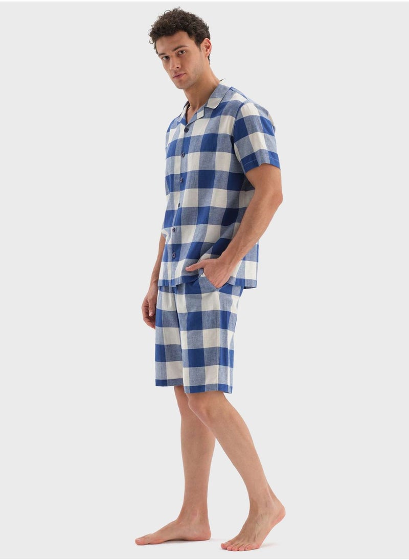dagi - Checked Shirt & Shorts Set - Image 1