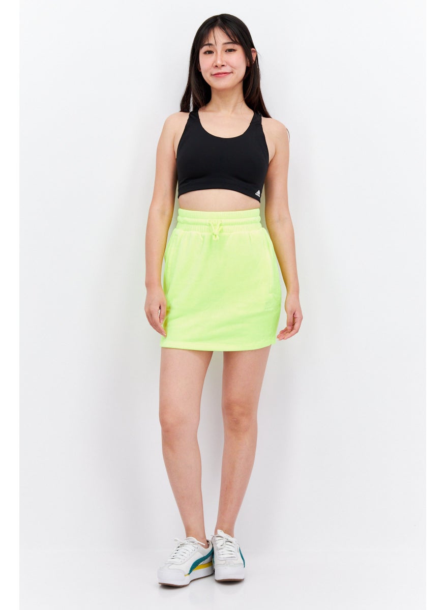 adidas Originals Women Sportswear Fit Drawstring Outdoor Skirt, Neon Yellow  - Image 4