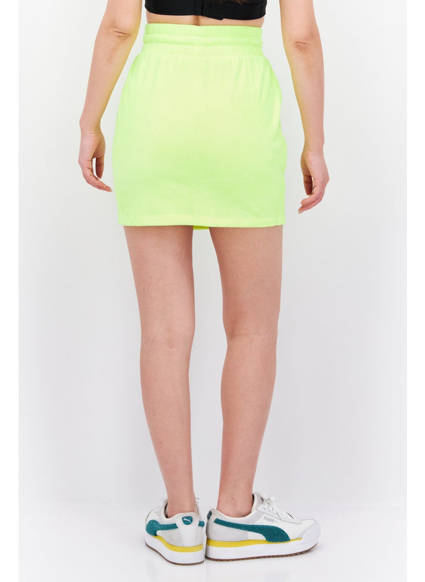 adidas Originals Women Sportswear Fit Drawstring Outdoor Skirt, Neon Yellow  - Image 3