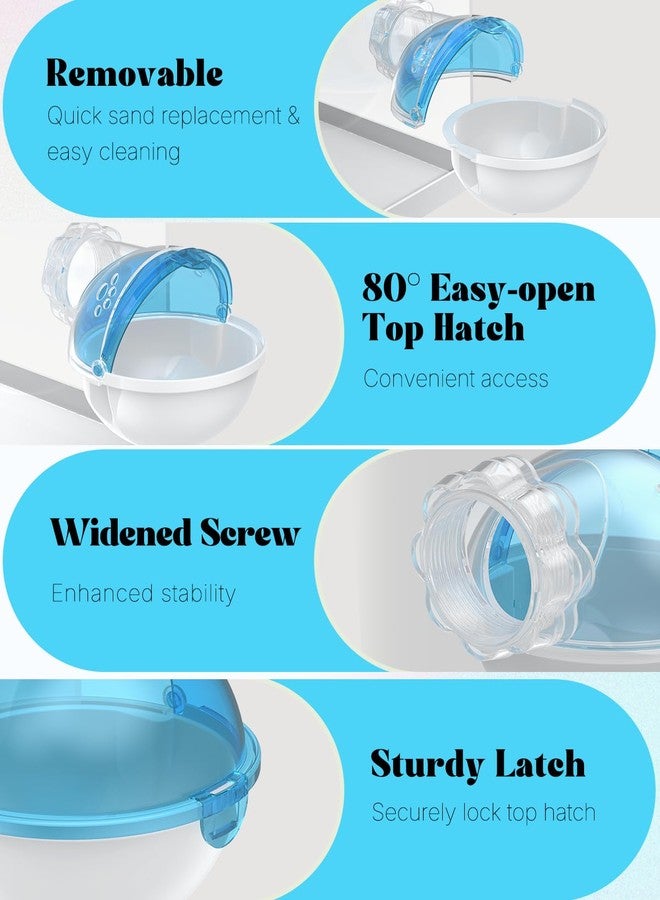 باوفلي وعاء حمام رملي للهامستر من باوفلاي، حمام رملي للهامستر، حمام هامستر، حمام رملي للهامستر، حمام هامستر، ملحقات قفص الهامستر للجربوع، الشنشيلة، الهامستر السوري والحيوانات الصغيرة - Image 4