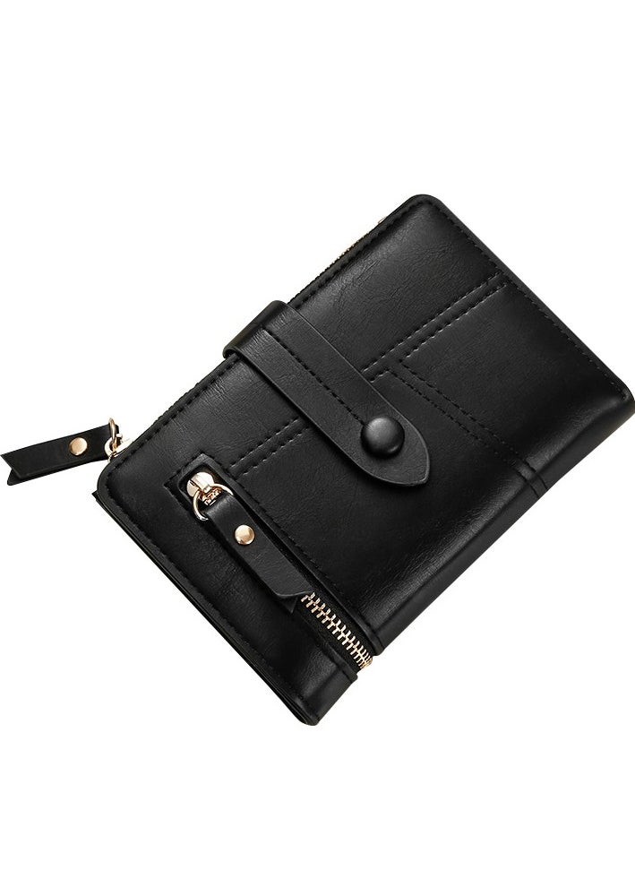 KUYING Pu Leather Short Zipper Three Fold Wallet  - Image 1