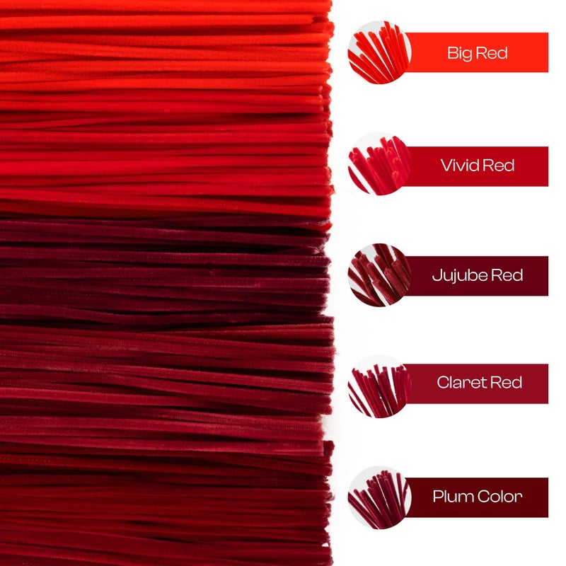 Caydo 500 Pieces Red Pipe Cleaners, Chenille Stems, Pipe Cleaner Crafts for DIY Art and Craft Projects Creative Gift Party Valentine's Day Decorations - Image 5