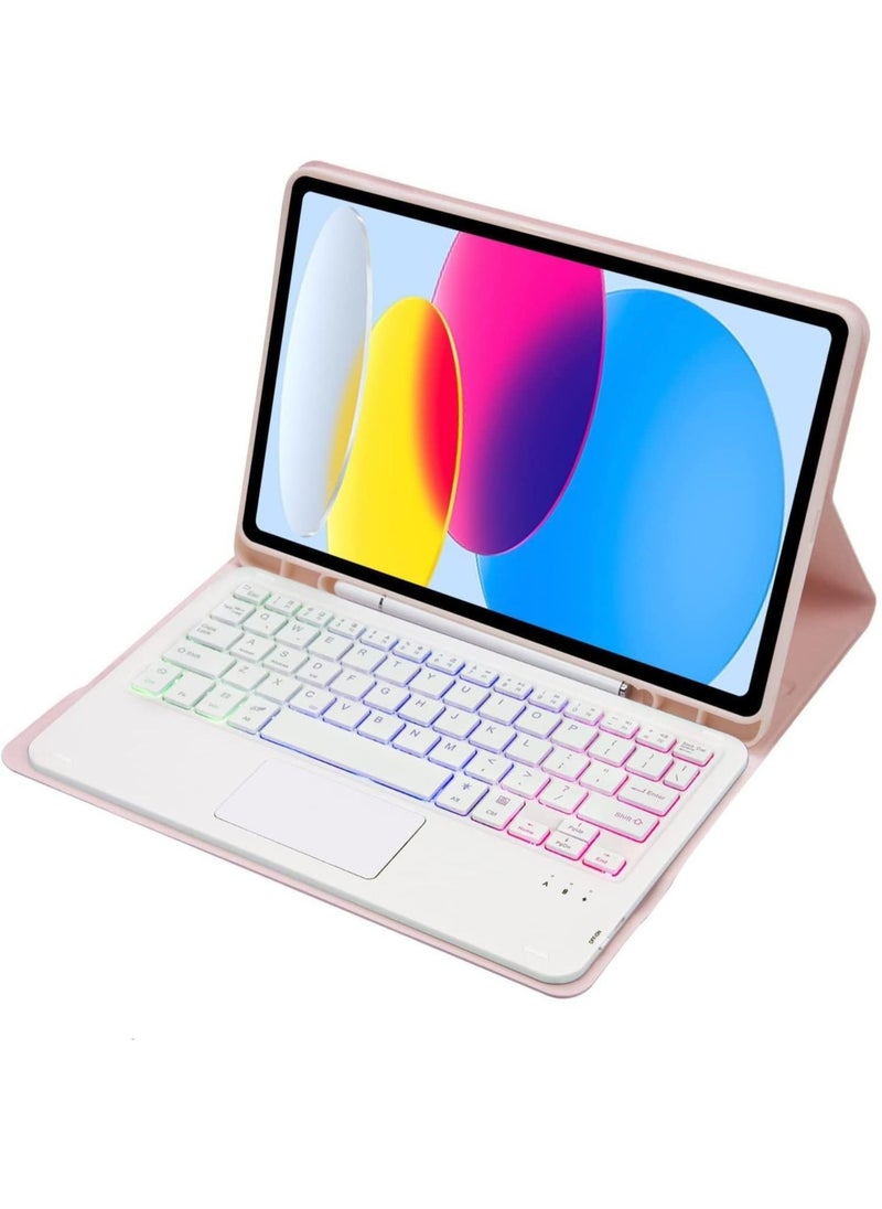 Generic - Touchpad Arabic and English Keyboard Case for iPad 10th Generation Case 10.9 inch 2022 ,Backlight, Multi-Touch Trackpad, Flip Stand Case with Pencil Holder for New i Pad 10th 2022 - Image 1