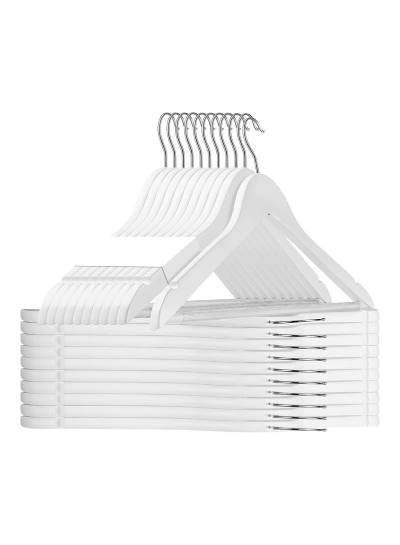 Home zone Solid Wood Coat Hangers Non-Slip Cloth Hangers with Notches & 360° Swivel Hook  - Image 1