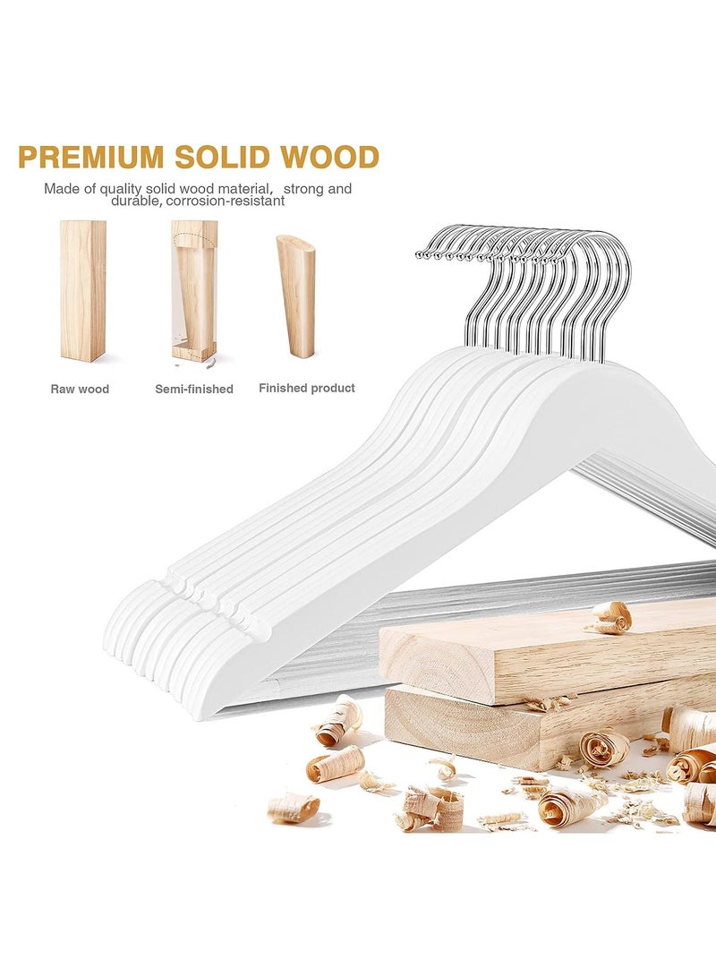 Home zone Solid Wood Coat Hangers Non-Slip Cloth Hangers with Notches & 360° Swivel Hook  - Image 4