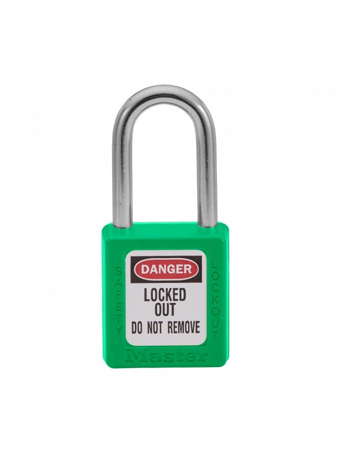 Master Lock - Master Lock 410GRN Lockout Tagout Safety Padlock with Key Green 0.25 in. Shackle Diameter - Image 1