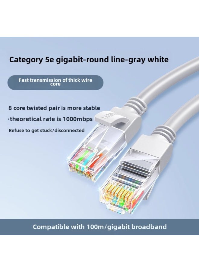 Generic Green Networking Cable Household Engineering Six Types Of Finished Network Cable Black RJ45 Connector Shielding Rubber Shell Gigabit Network Speed-Color:Nw103-category 5e Gigabit Gray Round Cable-Line Length:5m  - Image 1