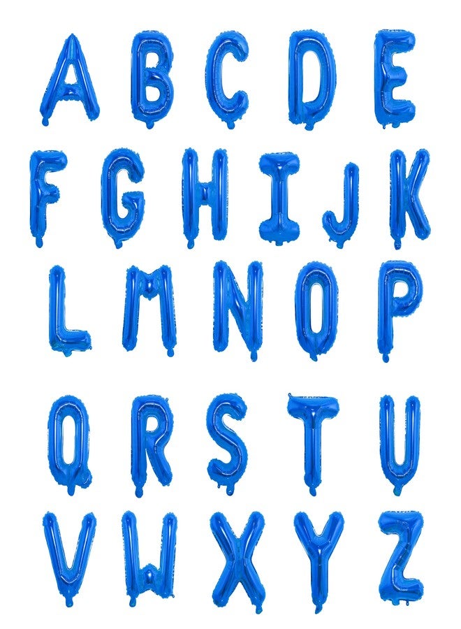 YPSelected 16 Inch Foil Mylar Balloons 26pcs Letters Balloons A-Z (Blue) - Image 1