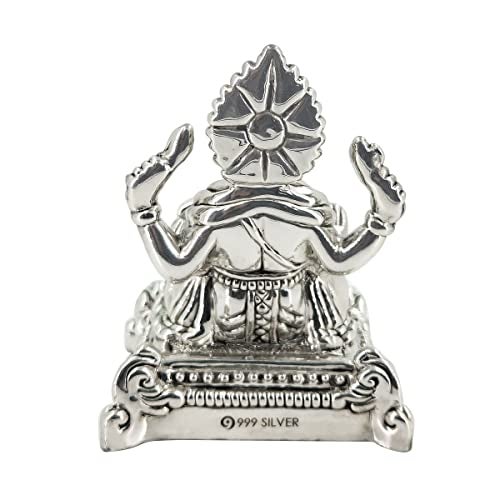 MAA SILVER Pure Silver Ganesha Ganpati ji BIS Hallmarked Hollow Idol/Murti Perfect for Gifting Home Office Puja Good Luck Wishes (999 Purity)(40 Grams Silver) - Image 3