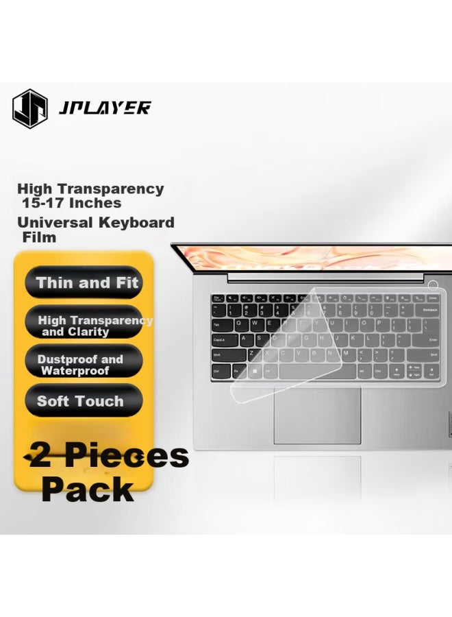 Jplayer فيلم حماية لوحة مفاتيح اللابتوب Jplayer، عبوة 2، 15-17 بوصة، شفافية عالية، نوع عالمي، متوافق مع لينوفو، هواوي، شياومي، شياوكسين برو 16، لينوفو ليجن R9000، لينوفو ليجن Y9000 - Image 1