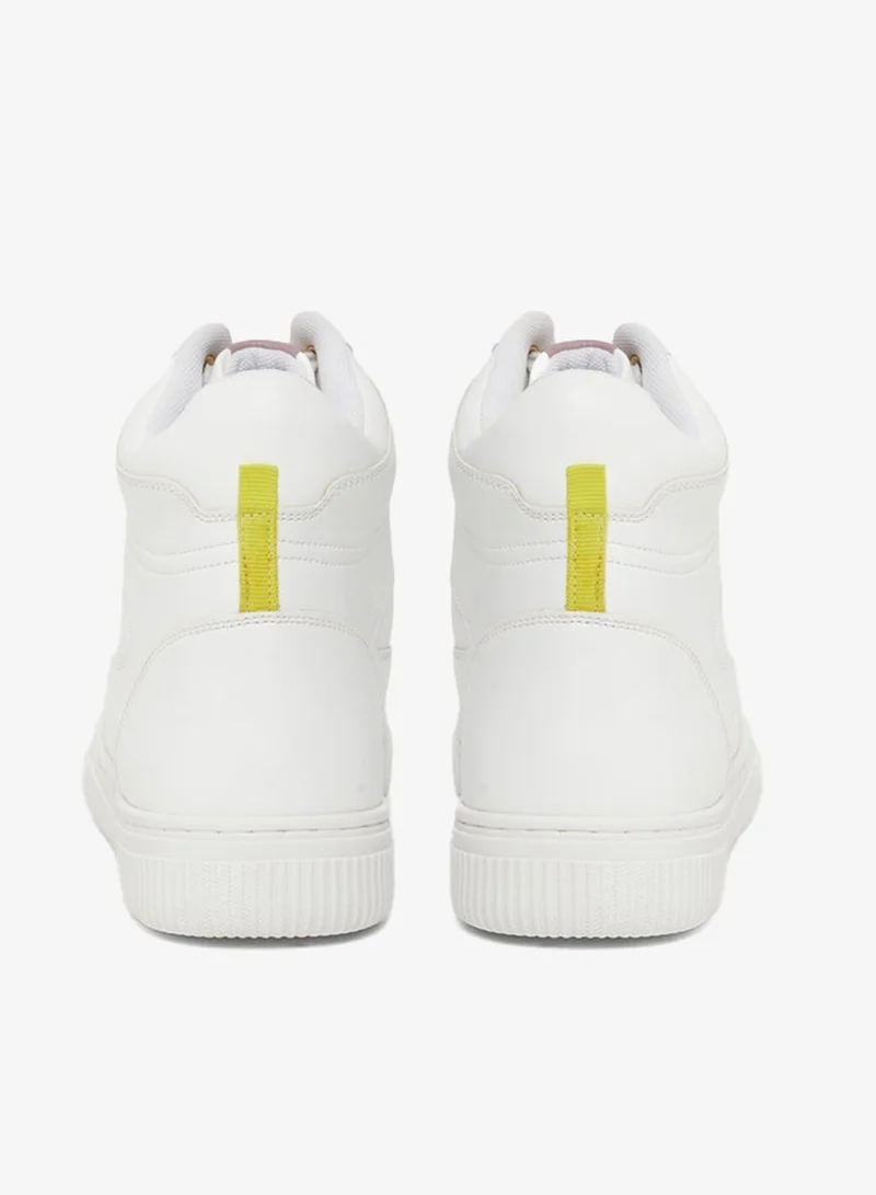 Styli Active White High-Top Lace Up Sneakers