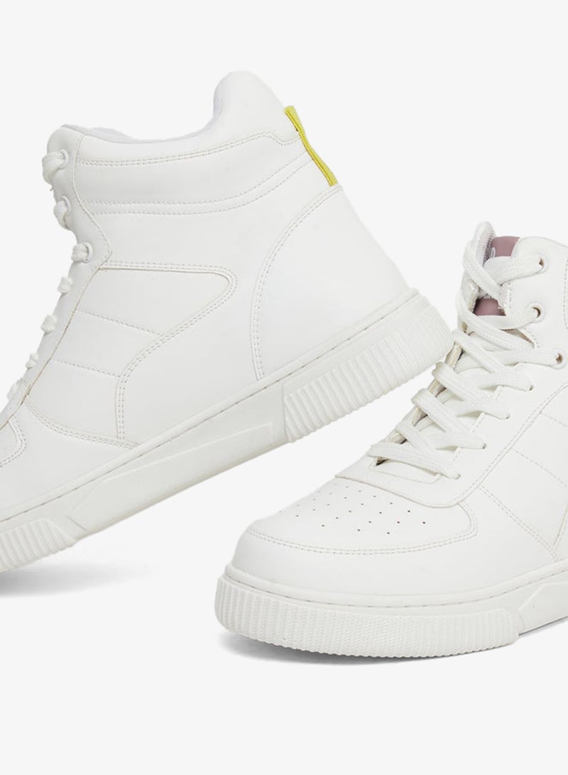 Styli Active White High-Top Lace Up Sneakers - Image 5